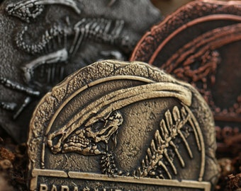 The Age of Dinosaurs Sammler Metall Münzen antike Messing Bronze Farbe Dinosaurier Schnitzereien Dinosaurier Geschenk Vintage Metall Münzen