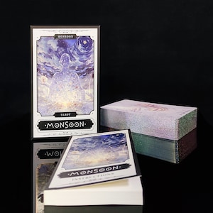 Monsoon Tarot Przyjazny dla początkujących Rider-Waite Japońska ilustracja Akwarela Pastelowe kolory