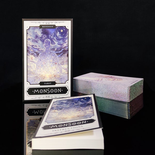 Monsoon Tarot Beginner-Friendly Rider-Waite Japanese Illustration Watercolor Pastel Colors
