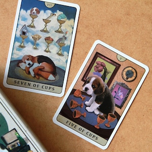Tarot of Beagle Dogs Rider-Waite Deck for Dog Lovers Custom Tarot Pouch Pet-Friendly Pawsitive Healing Glossy Finish Black Core Cardstock image 9