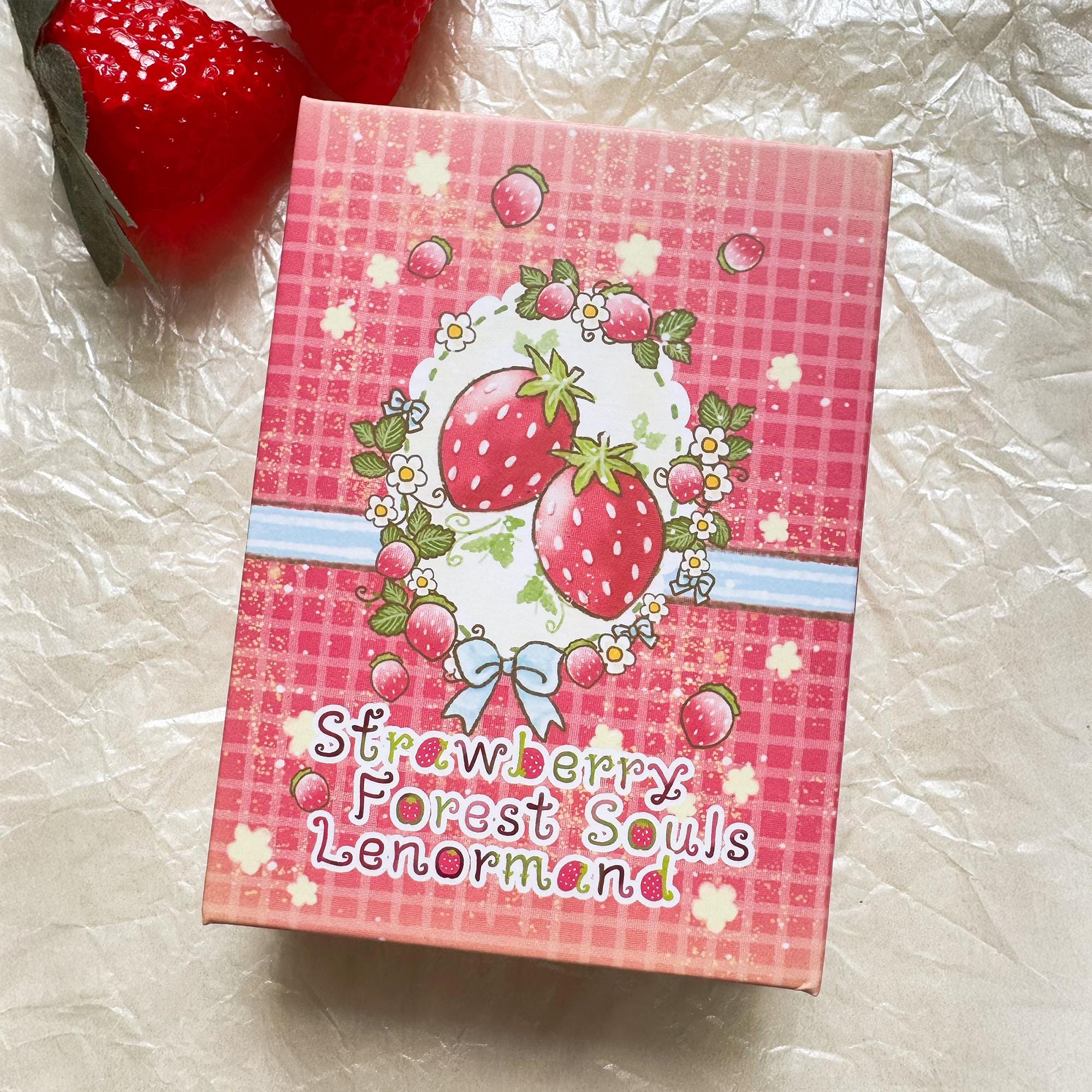 Strawberry Forest Souls Lenormand 42 Cards Rana Compatible Cartoon Art Something Pink Spiritual Gift Everyday Divination Psychic Reading