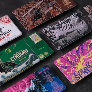 Marcapáginas de PVC Stargazers Mirage Cthulhu Mythos, paquete de 6, lecturas lovecraftianas a prueba de agua, Pulp Art, Dunwich Horror, Shadow Out of Time