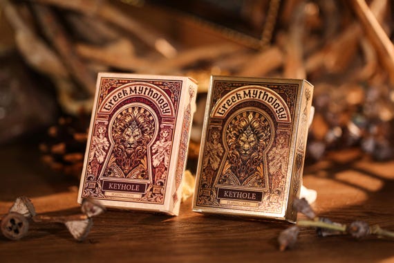 Greek Mythology Playing Cards Ancient Greek Pantheon Epic Tales Mythical Creatures Parchment Texture Custom Pips & Suits Cardistroy Oiling