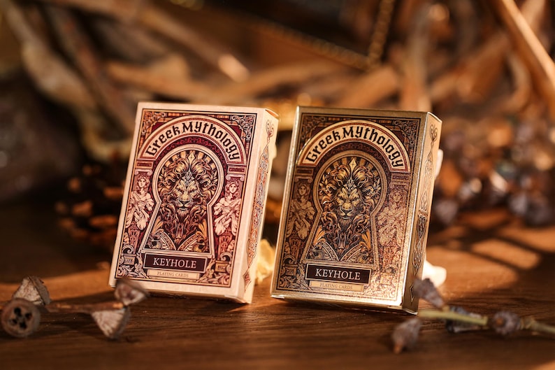 Greek Mythology Playing Cards Ancient Greek Pantheon Epic Tales Mythical Creatures Parchment Texture Custom Pips & Suits Cardistroy Oiling image 1