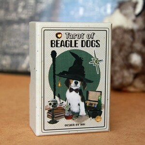 Tarot of Beagle Dogs Rider-Waite Deck for Dog Lovers Custom Tarot Pouch Pet-Friendly Pawsitive Healing Glossy Finish Black Core Cardstock image 2