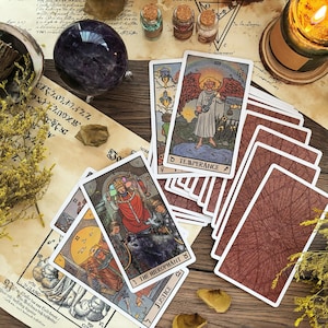 Akashic Eye Tarot Rider-Waite Chemins kabbalistiques Lenormand Signes astronomiques Gateway Mysticisme Cadeau divinatoire quotidien pour débutants en tarot