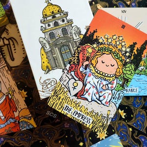 Tarot Potato Waite RWS Misticismo 101 Tater Tesoro de la sabiduría Tres ediciones Núcleo negro Cojín de aire Holográfico Dorado Tarjetas de bonificación Lindo regalo
