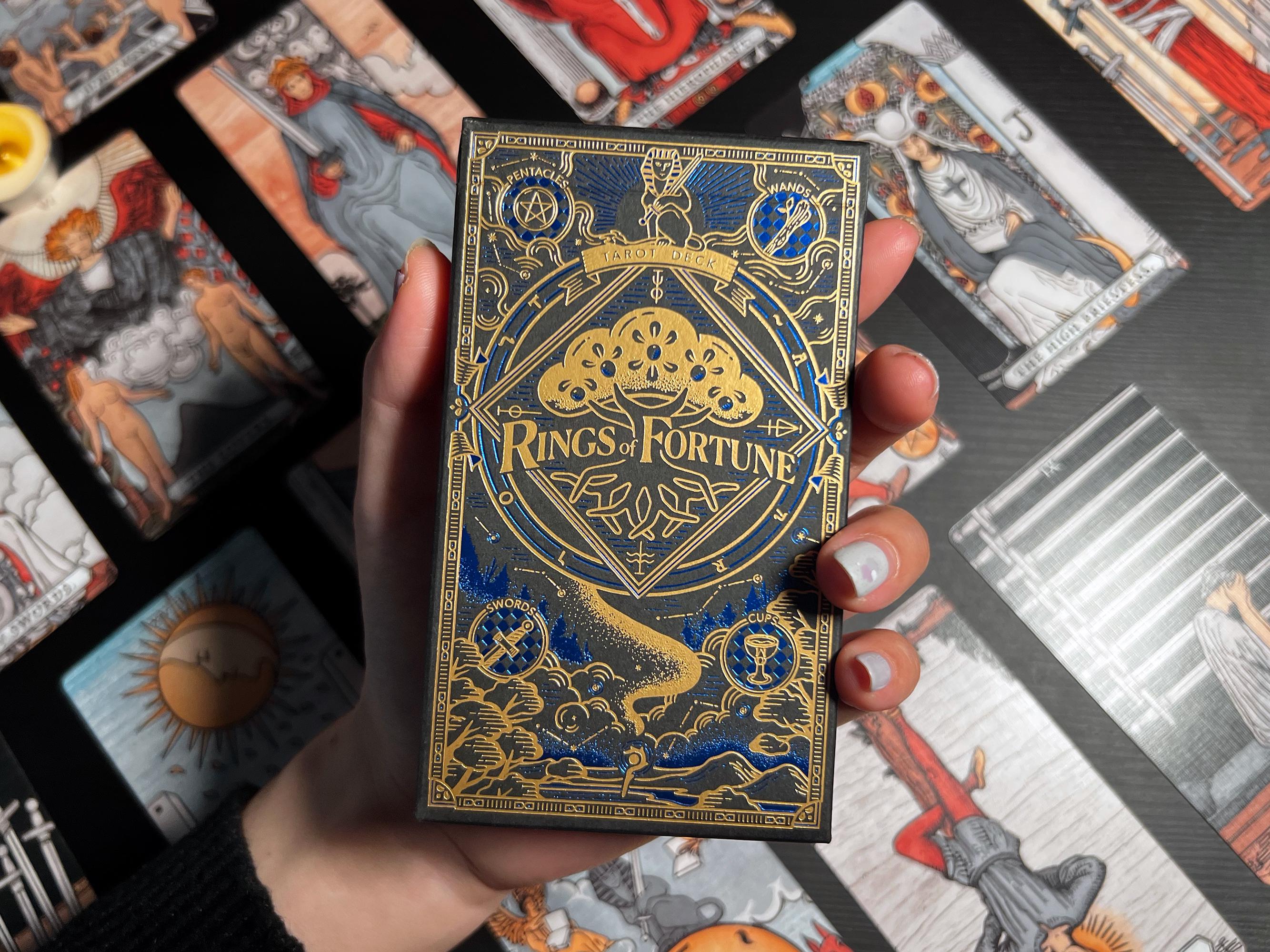 Rings of Fortune Tarot RWS Wood Grain Textures Morandi Palette