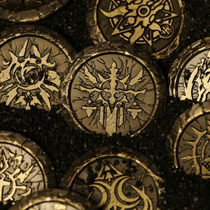 Monedas de metal coleccionables del Señor de los Misterios, 22 Senderos, 9 Sefirot, Orden Cósmica, Jerarquía Espiritual, Cthulhu, Revestimiento Antiguo, Escultura 3D