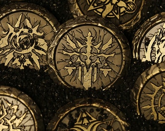 Señor de los Misterios Monedas Metálicas Coleccionables 22 Senderos 9 Sefirot Orden Cósmico Jerarquía Espiritual Cthulhu Baño Antiguo Escultura 3D