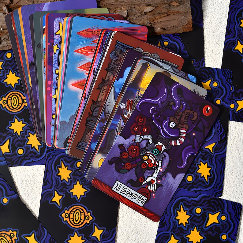 Whimsical Realm of Oddities Tarot Deck – Surreal Cat & Skeleton, Cartoon Fantasy Divination Cards, Deluxe or Tin Edition with Guidebook image 12