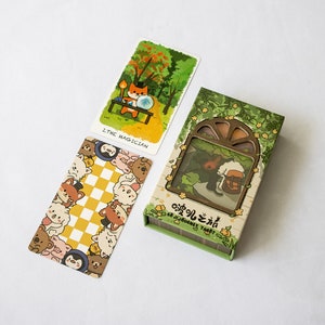Tarot Boji Journey RWS con temática de dibujos animados, ideal para principiantes, para niños, animales personificados, hadas peculiares, bosque encantado, regalos adorables.