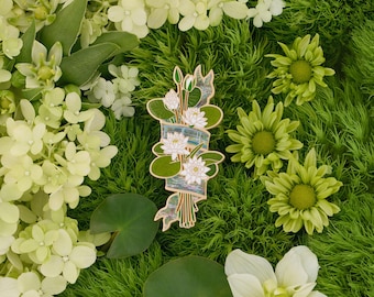 Monet's Water Lily Pond Enamel Pins by daparo yeung