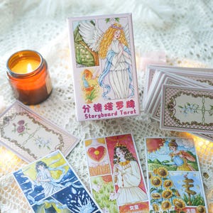 Storyboard Tarocchi Rider-Waite Design in stile pannello Lettura intuitiva Il viaggio del matto Carta artistica Finitura opaca Ciondolo femminile Regalo per la festa della donna