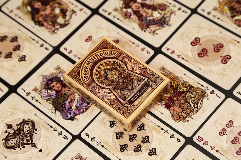 Greek Mythology Playing Cards Ancient Greek Pantheon Epic Tales Mythical Creatures Parchment Texture Custom Pips & Suits Cardistroy Oiling Paper