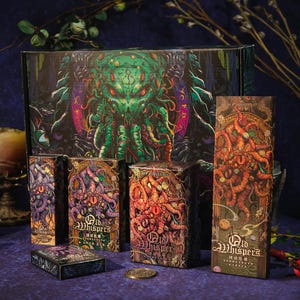 Cthulhu Mythos Comicology (Old Whispers) Tarot, Collector's Box, Pendulum, Metal Coins