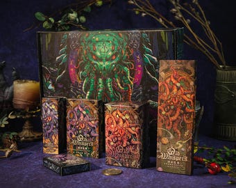 Cthulhu Mythos Comicology (Old Whispers) Tarot, Collector's Box, Pendulum, Metal Coins