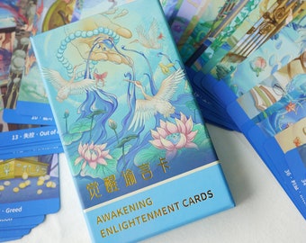 Awakening Enlightenment Cards |  36 cards | Oracle Deck with Traditional Chinese Symbols | Asian-Style Affirmation Cards