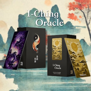 Oráculo I-Ching (Tarô das Mudanças) Livro das Mutações Adivinhação Oriental 64 Hexagramas Ilustrações Geradas por IA Criaturas Míticas Cenas Celestiais
