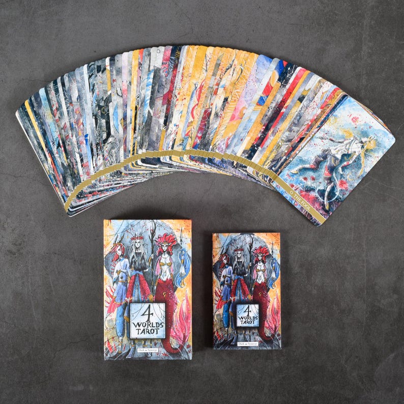 Gilded Rider Waite 4 Worlds Tarot Deck – 80-card Rider-waite Inspired Deck of Life and ...