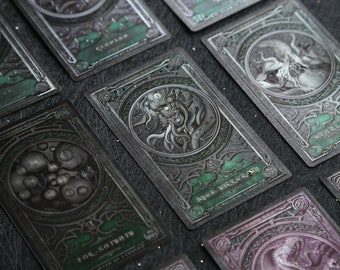 The Myth of Cthulhu Foil Bookmarks Lovecraftian Deities Nyarlathotep Hastur Dagon Shub-Niggurath Yog-Sothoth Byakhee Shantaks Yig