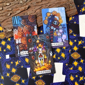 Whimsical Realm of Oddities Tarot Deck – Surreal Cat & Skeleton, Cartoon Fantasy Divination Cards, Deluxe or Tin Edition with Guidebook image 9