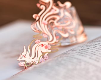 Gunstige dierlijke metalen bladwijzers Negenstaartige vos Legendarisch wezen Artistiek Boekaccessoires Mythische vos Totem Uniek cadeau voor boekenwurmen