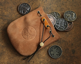 Lovecraftian Drawstring Wildleder Beutel Cthulhu Mythos Kleine Wertsachen Aufbewahrungslösung Gothic Allure Necronomicon Tor Sigil Das Gelbe Zeichen