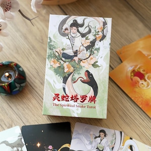 La Serpiente Espiritual Tarot Rider-Waite Arte del Zodíaco Chino Año de la Serpiente 78 Ilustraciones de Serpientes Animal Sabio Lámina Dorada Regalo de Año Nuevo
