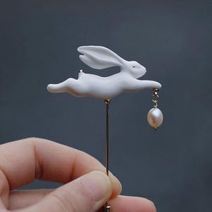Broche épingle * Lapin Blanc à La Montre * Alice Au Pays Des Merveilles Cabochon Bronze Verre 3