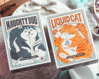 Carte da gioco Naughty Dog & Liquid Cat (63 * 88 mm, 54 carte)