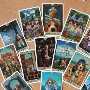 Tarot of Beagle Dogs Rider-Waite Deck for Dog Lovers Custom Tarot Pouch Pet-Friendly Pawsitive Healing Glossy Finish Black Core Cardstock image 13