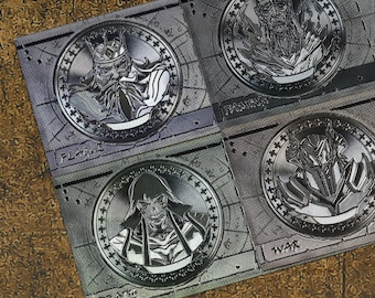 Four Horsemen of the Apocalypse Foil Bookmarks Board Game Currency Collectibles Christian Art Final Judgment Doomsday Book of Revelation
