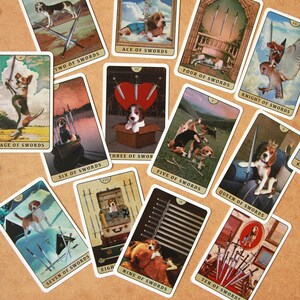 Tarot of Beagle Dogs Rider-Waite Deck for Dog Lovers Custom Tarot Pouch Pet-Friendly Pawsitive Healing Glossy Finish Black Core Cardstock image 15
