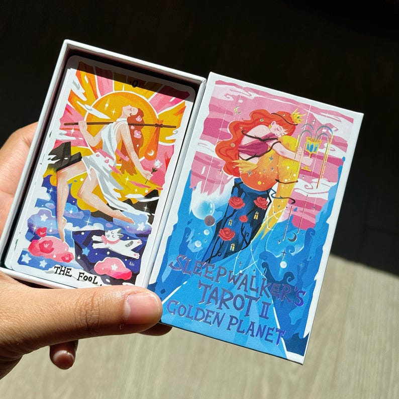 Sleepwalker's Tarot II Rider-Waite Original Artwork by Achi Colorful Dreamscape Female Empowerment Spiritual Gift for Her image 5
