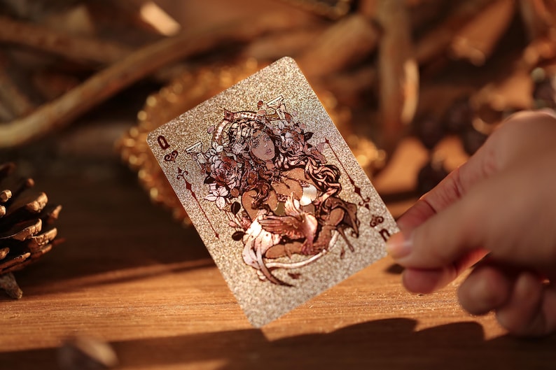 Greek Mythology Playing Cards Ancient Greek Pantheon Epic Tales Mythical Creatures Parchment Texture Custom Pips & Suits Cardistroy Oiling image 6