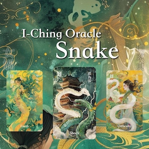 Oráculo I-Ching Edição da Serpente Livro das Mutações Ano da Serpente Hexagrama do Zodíaco Lenda da Serpente Branca Deusa Nüwa Arte impressa gerada por IA