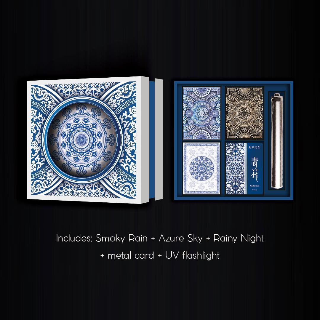 清華トランプギフトセット カーディストリーデッキ 中国清華磁器 唐代