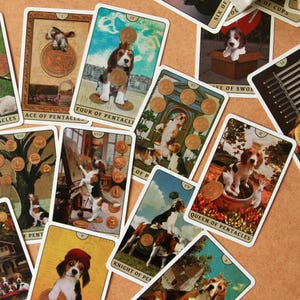 Tarot of Beagle Dogs Rider-Waite Deck for Dog Lovers Custom Tarot Pouch Pet-Friendly Pawsitive Healing Glossy Finish Black Core Cardstock image 16