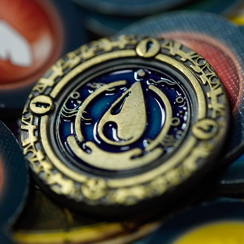 Four Elements Board Game Counters | Metal Alloy Tokens | Antique Gold ...
