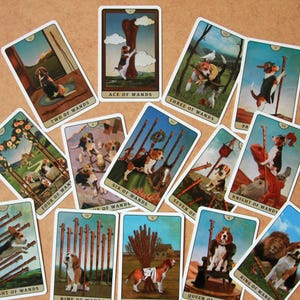 Tarot of Beagle Dogs Rider-Waite Deck for Dog Lovers Custom Tarot Pouch Pet-Friendly Pawsitive Healing Glossy Finish Black Core Cardstock image 12