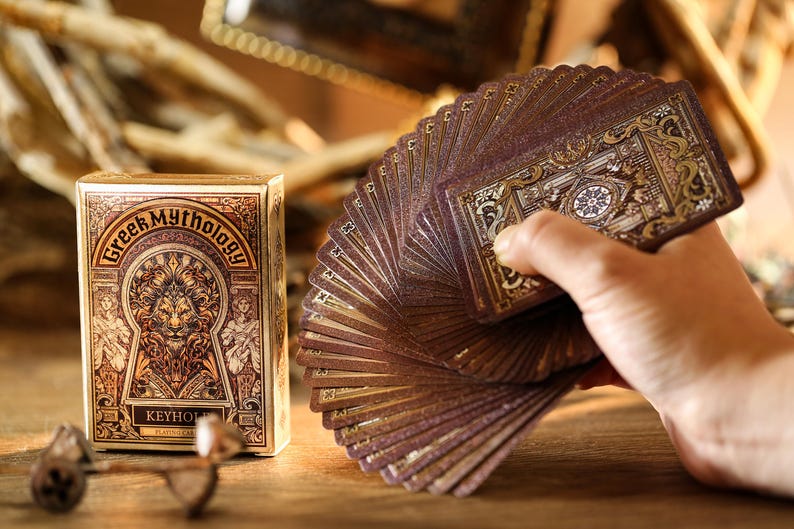Greek Mythology Playing Cards Ancient Greek Pantheon Epic Tales Mythical Creatures Parchment Texture Custom Pips & Suits Cardistroy Oiling Foil