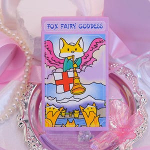 Renard, fée, déesse Tarot Rider-Waite Dessins d'animaux de bande dessinée adaptés aux débutants pour les débutants Dessins aux crayons de couleur Voyage vers la guérison Dose quotidienne de positivité Couleurs pastel