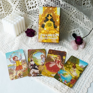 La Tierra de las Historias Tarot RWS para Niños y Principiantes Cuentos de Hadas Famosos en Todo el Mundo Cuentos Populares Fábulas Historias Místicas Libro de Imágenes Ilustración