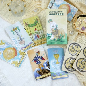 Lightness Tarot, 79 cards deck, divination Tools, tarot deck with book