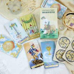 Leichtigkeit Tarot, 79 Karten Deck, Weissagungs-Werkzeuge, Tarot Deck mit Buch