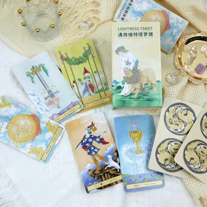 Lightness Tarot, 79 cards deck, divination Tools, tarot deck with book