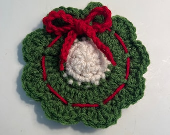 Christmas Wreath Coaster Crochet Pattern
