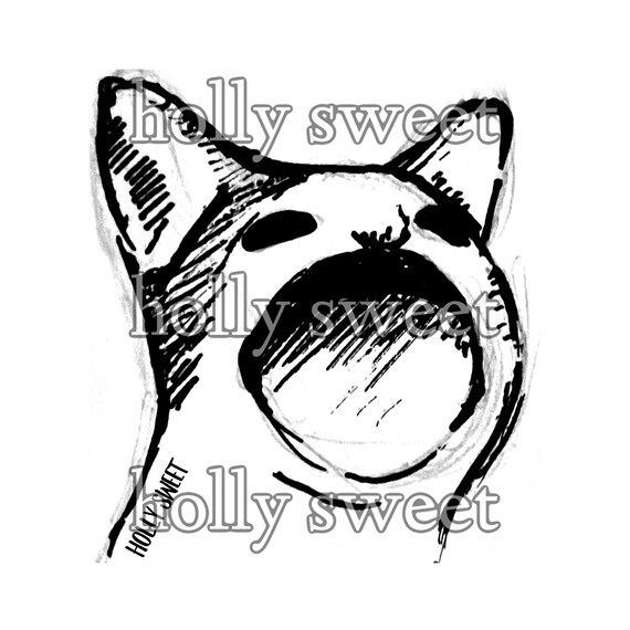 Cat with mouth open meme tattoo design digital download | Etsy