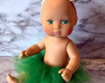 OOAK Hand-Painted Baby Doll, Strawberry Blonde Ballerina, 8 inch